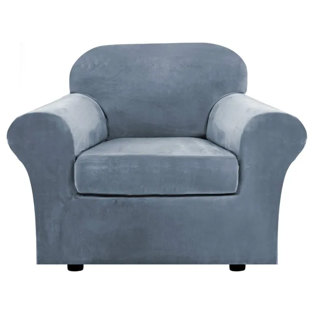 Super Soft Velvet Thickened All inclusive Stretch Sofa Cover Grey Blue - Shop at LoveMi