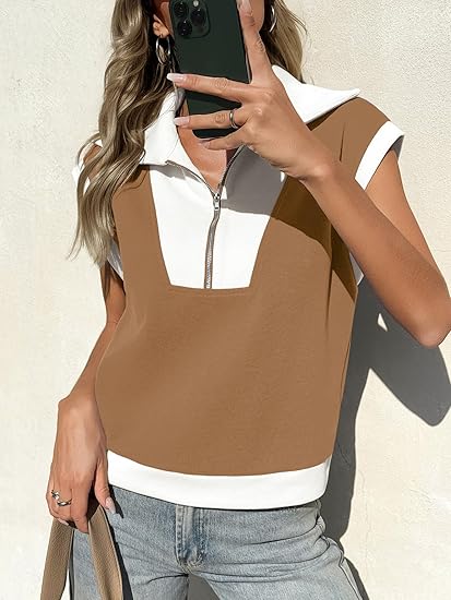 women’s color-block half zip sweatshirt