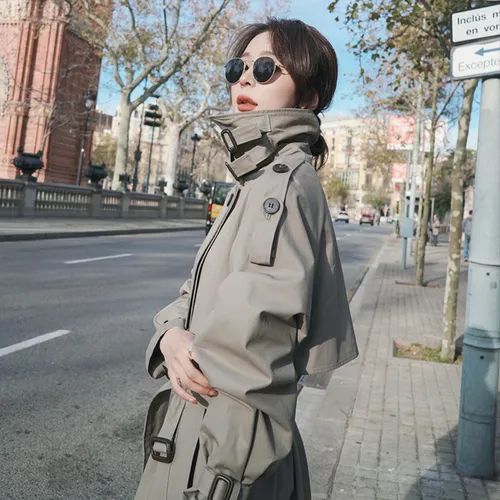 Loose Temperament Small Coat Casual Slim Coat Grey Green - Shop at LoveMi