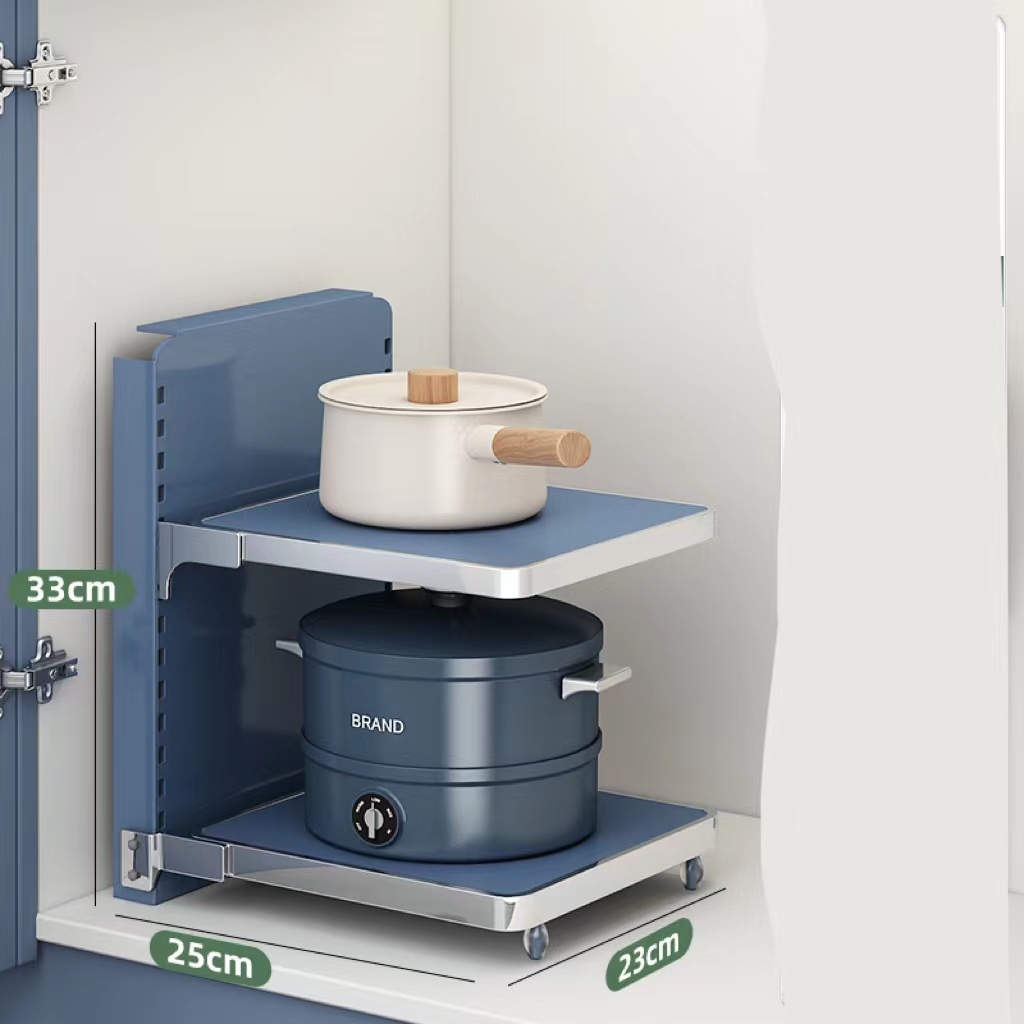 Kitchen Pot Rack Multi-layer Shelving Pot Under The Sink Cabinet Layered Storage - Image 14