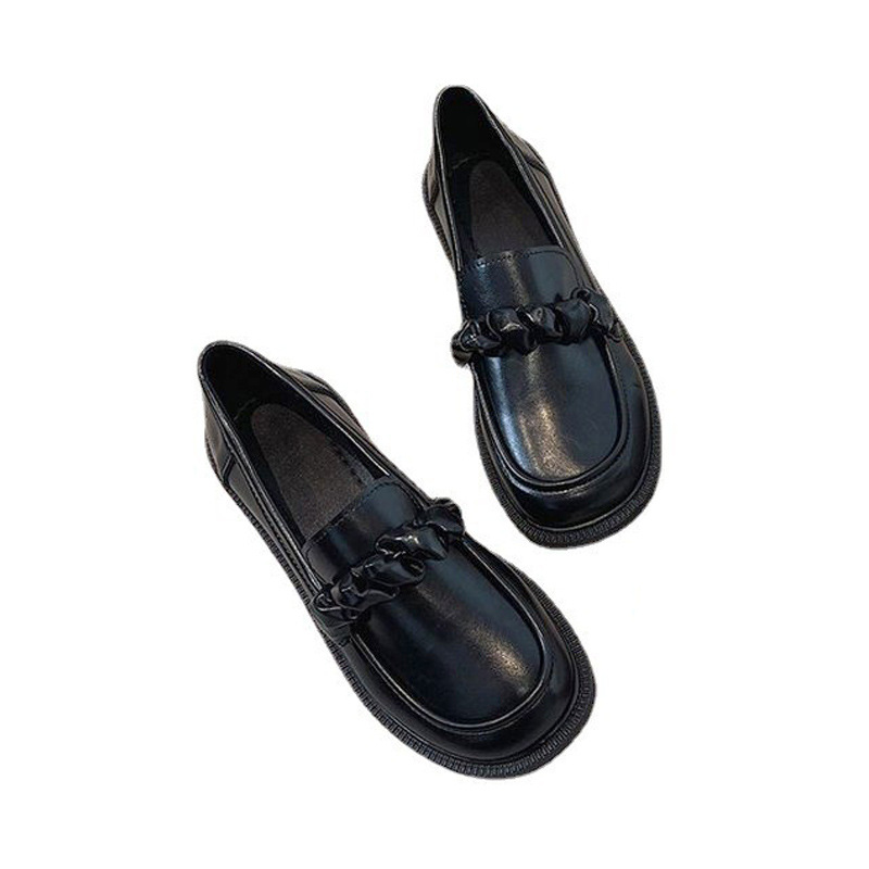 Round Toe Niche College Style Korean Style Small Leather Shoes