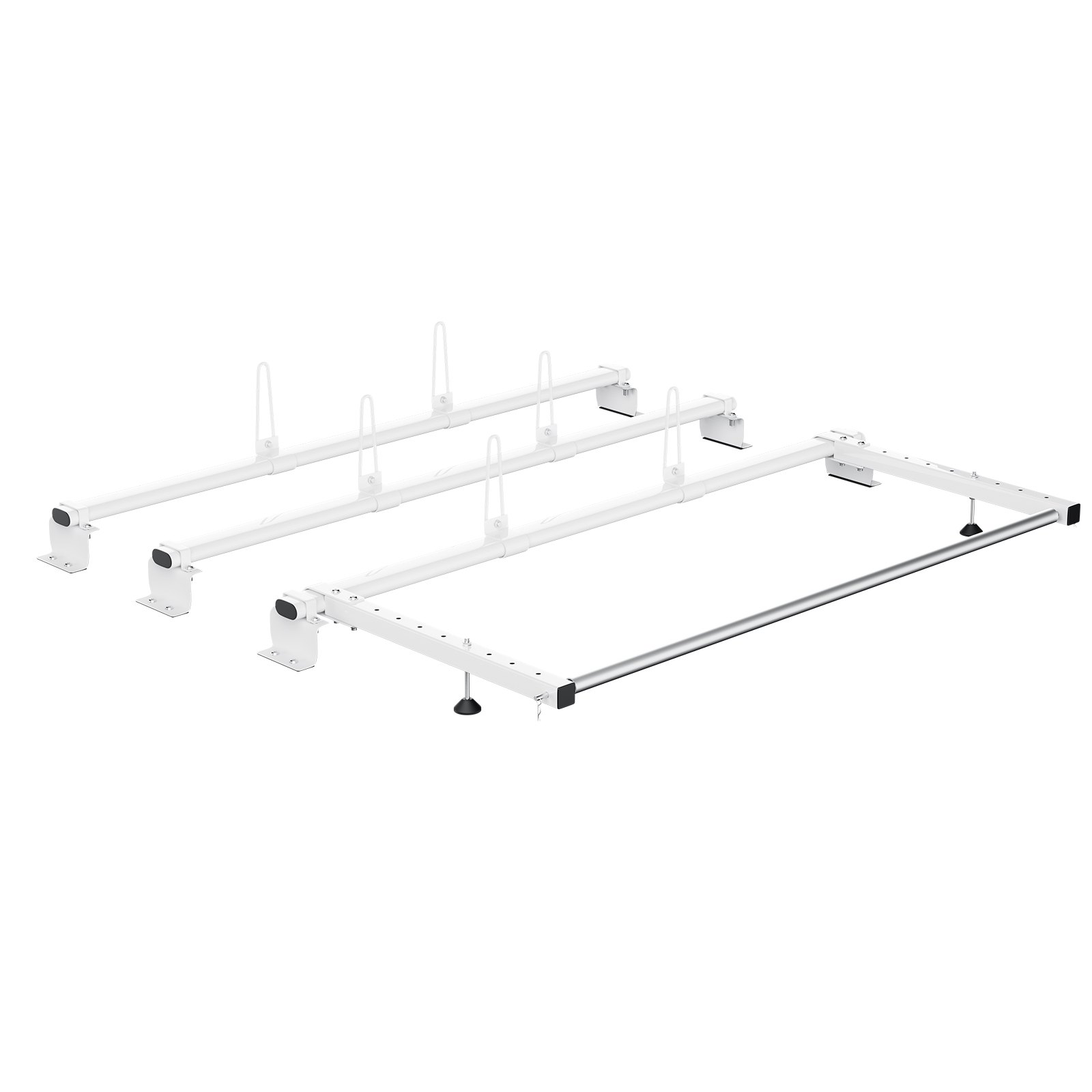 Trailer Ladder Rack, 56-inch 3 Crossbars Ladder Roof Rack, Heavy-duty Steel Van Roof Ladder Rack, 90 Kg Capacity Each Bar Van Ladder Rack With Cargo Roller, Fit For Ford Transit Custom 2013-2024 - Image 10