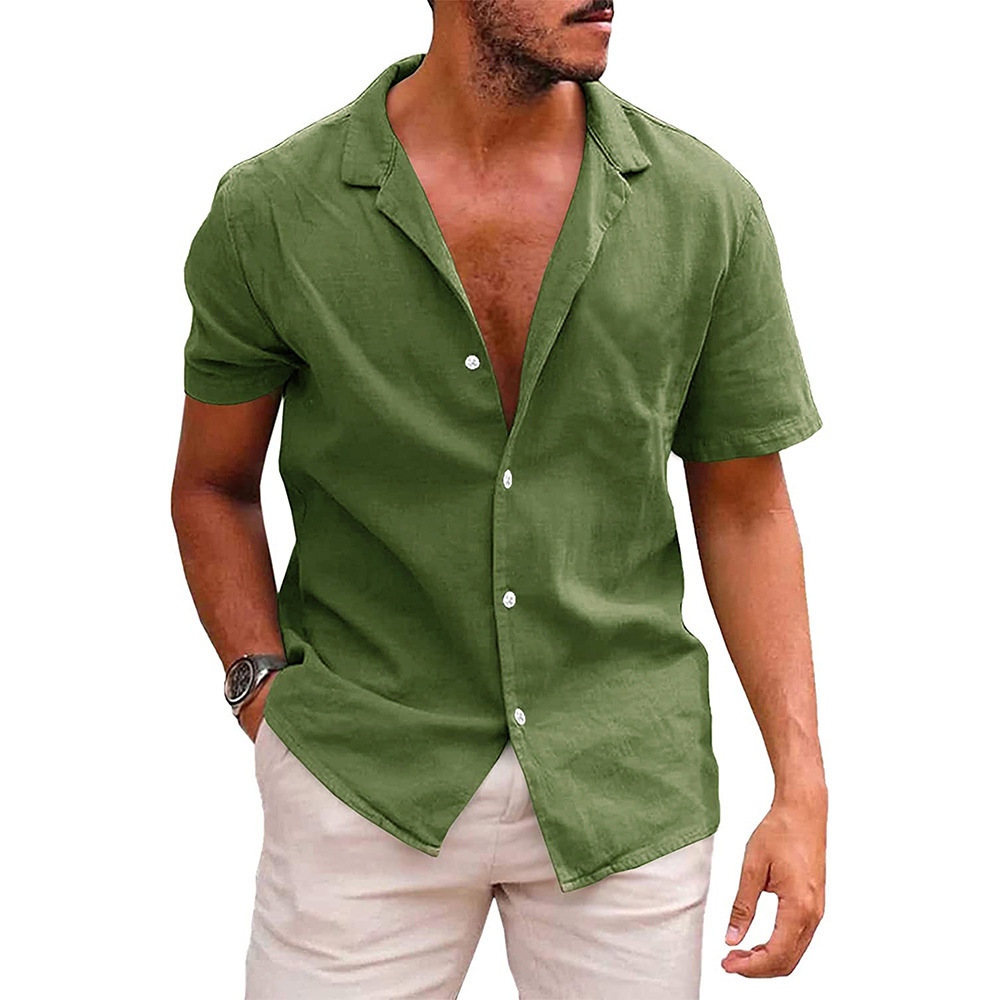 Men's Tops Casual Button Down Shirt Short Sleeve Beach Shirt Summer ...