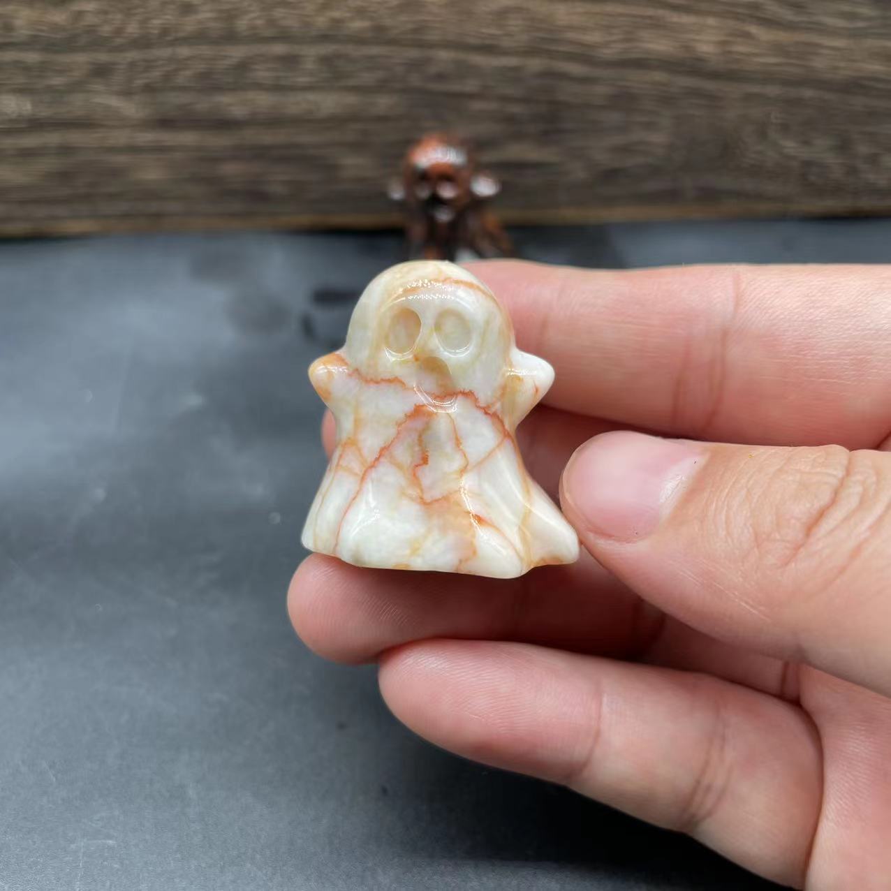 Title 3, 3cm Halloween Natural Stone Little Ghost