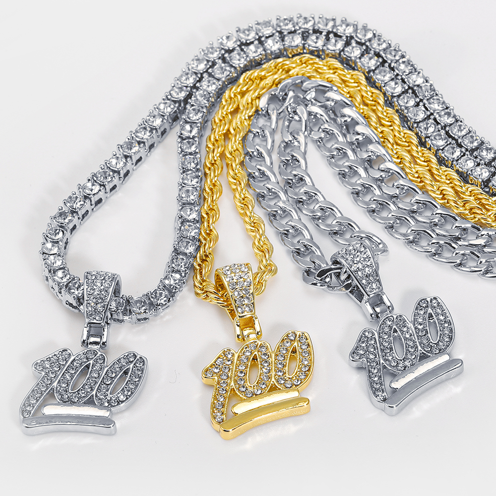 Men's High-quality Non-fading Stainless Steel Diamond Pendant