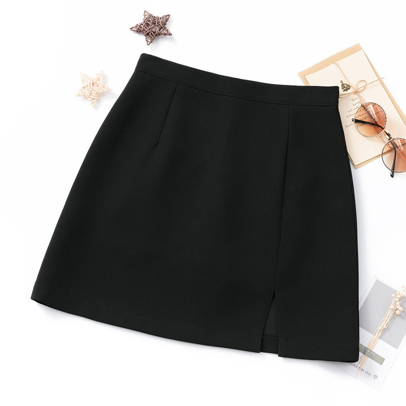 High waist and thin split skirt female A-line bag hip all-match temperament