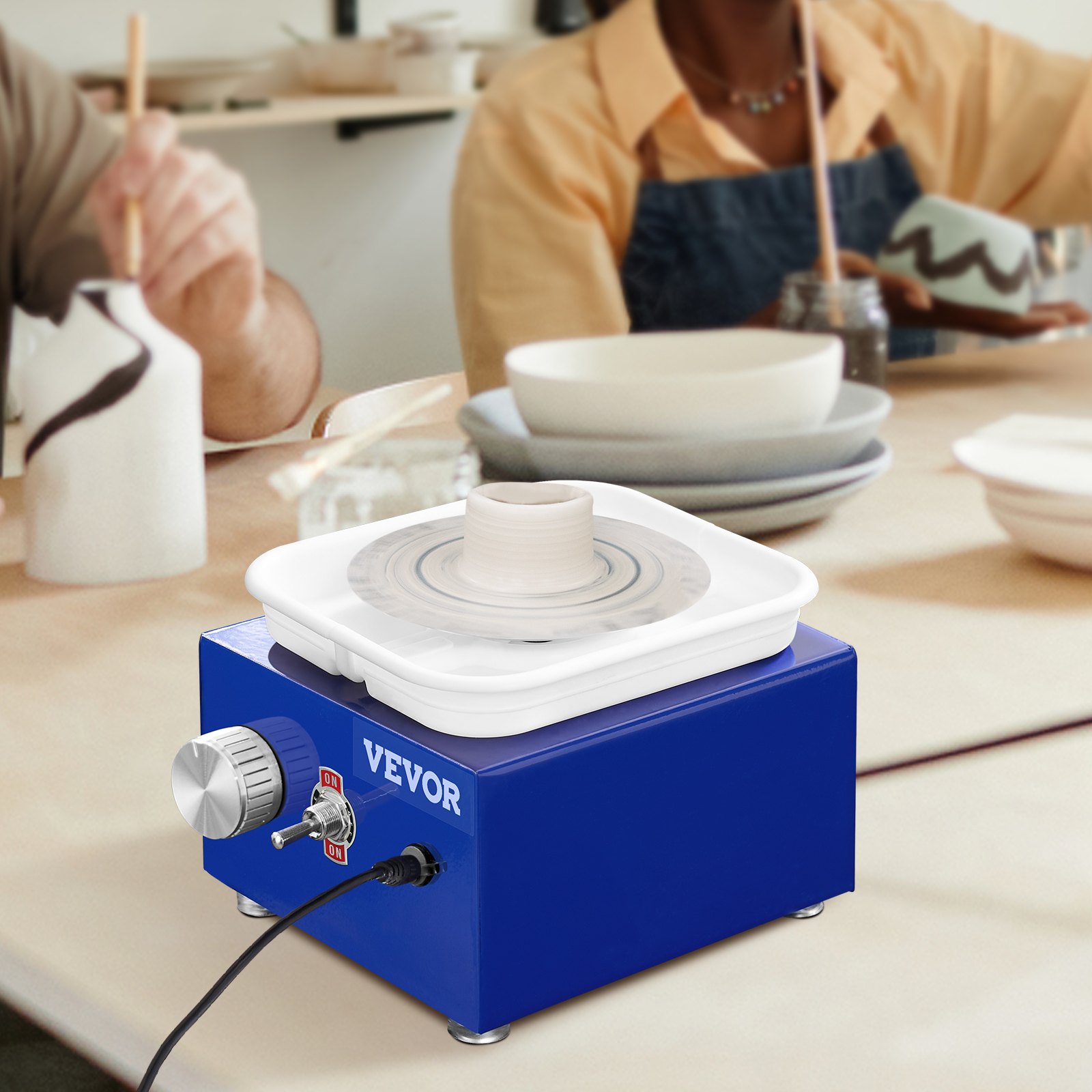 VEVOR Mini Pottery Wheel, For Kids Or Beginners, 2 Turntables 2.6in 3.9in Ceramic Wheel Machine… image 4
