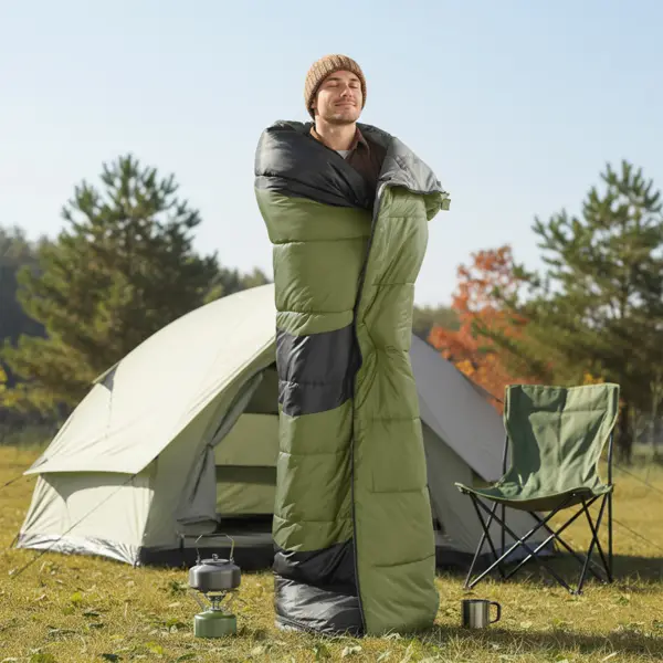Rectangular Heated Sleeping Bag, Lightweight Sleeping Bag With Multi USB Powered Heating Pads, Waterproof Compact Envelope Sleeping Bag For Backpacking Hiking, 
