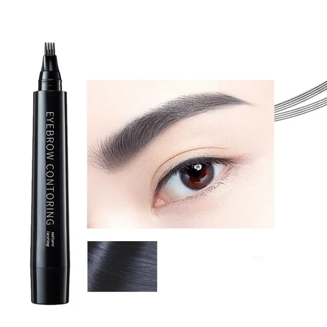 Simulation Bionic Roots Distinctive Eyebrow Pencil Four tip Waterproof Sweatproof Female Grey - Shop at LoveMi
