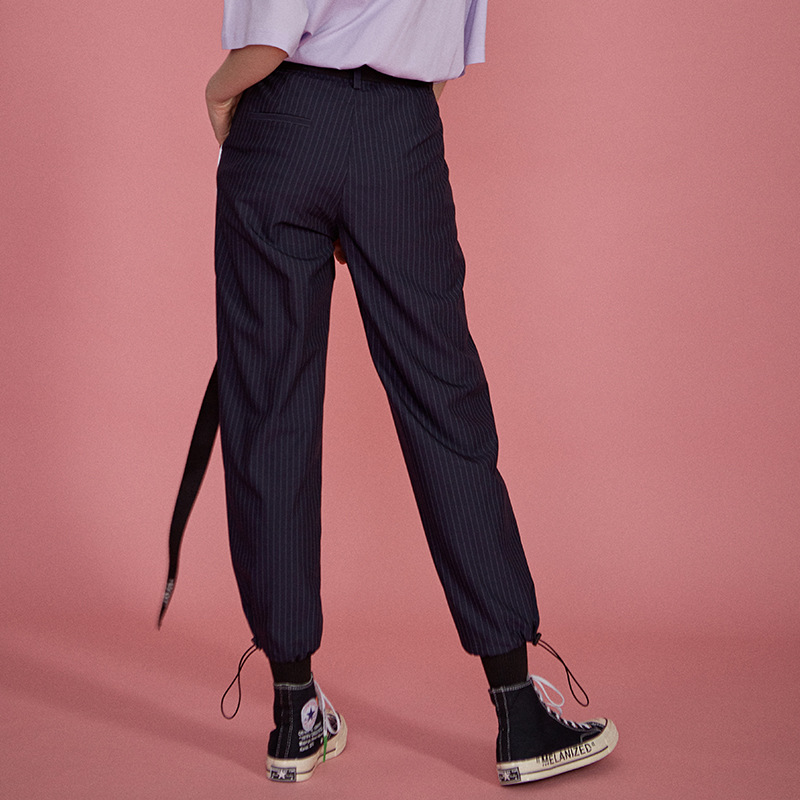 Casual Straight Black Sports Pants Women Loose-fitting Feet