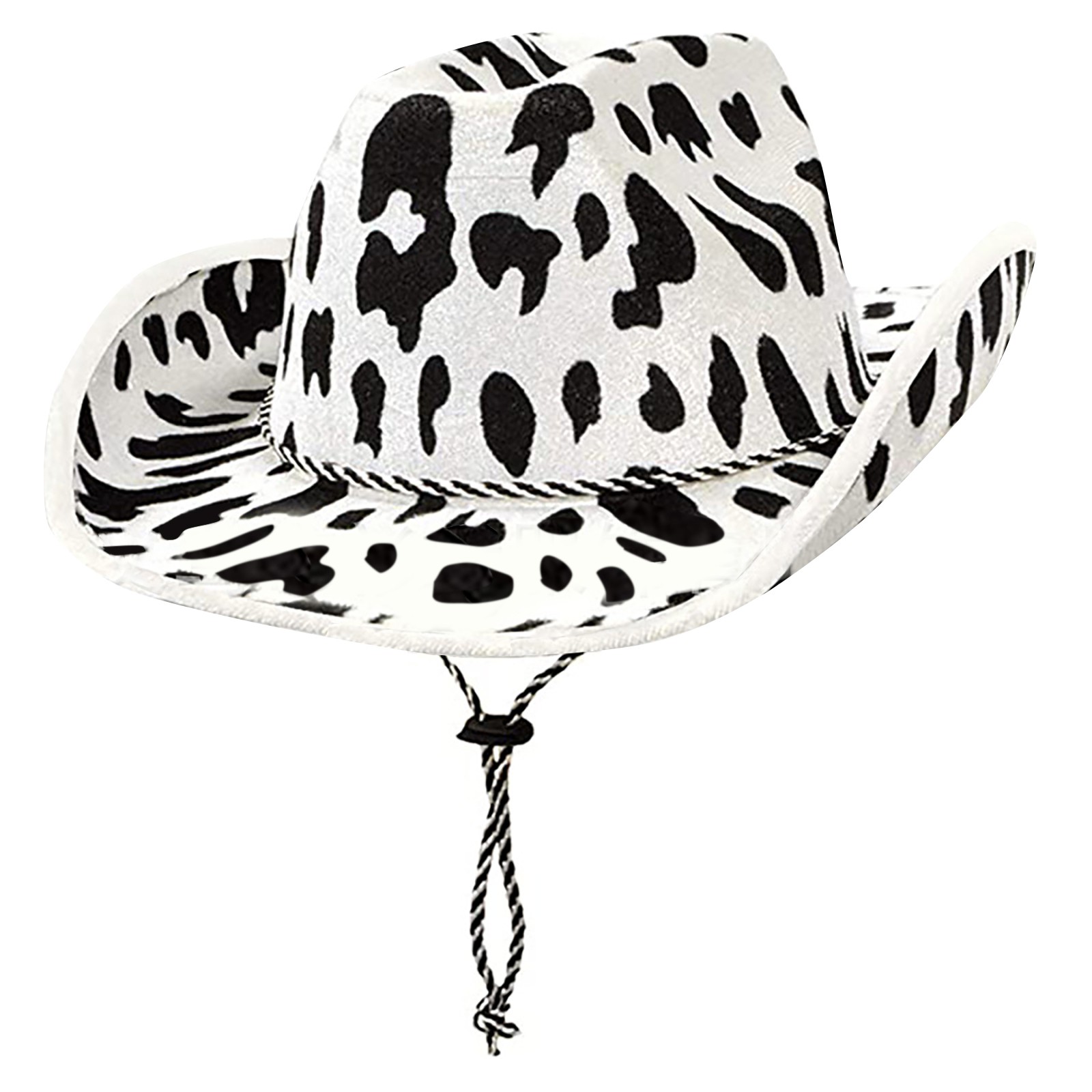 Milk Print Cowboy Hat Sequin Black White
