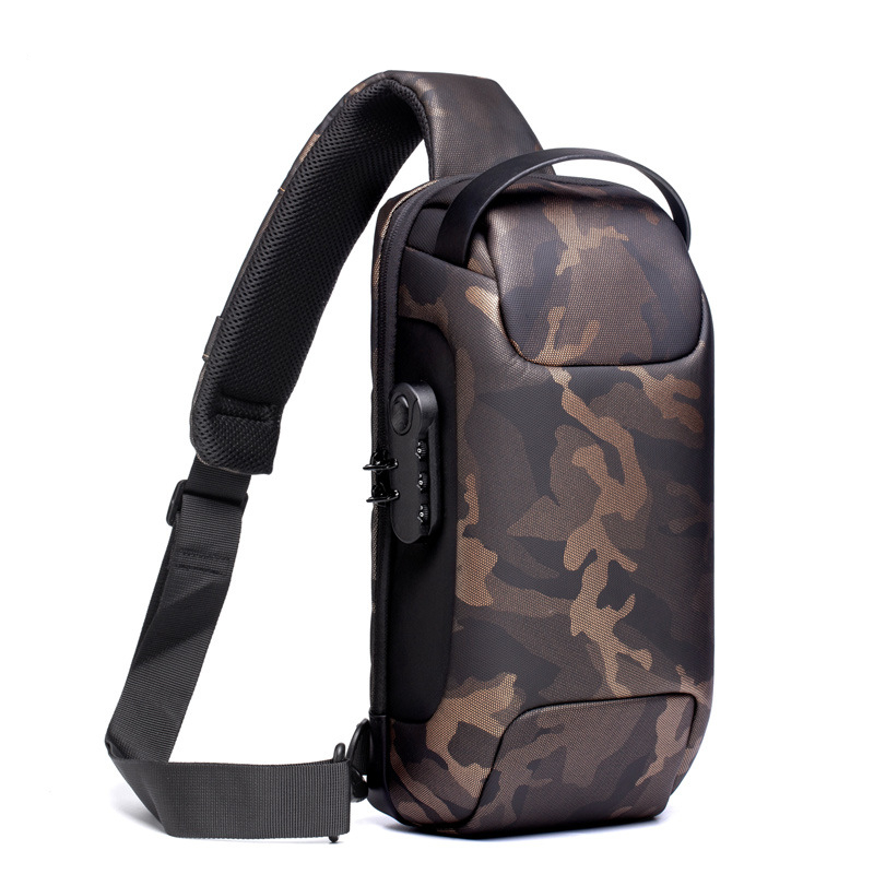Men's Waterproof USB Anti-Theft Sling Bag – Oxford Crossbody Functional Travel C - Picture 12 of 15