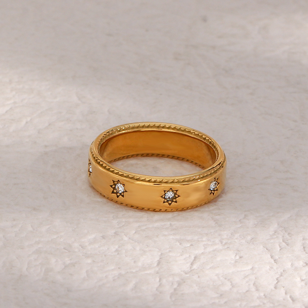 Stainless Steel Plated 18K Zircon XINGX Ring