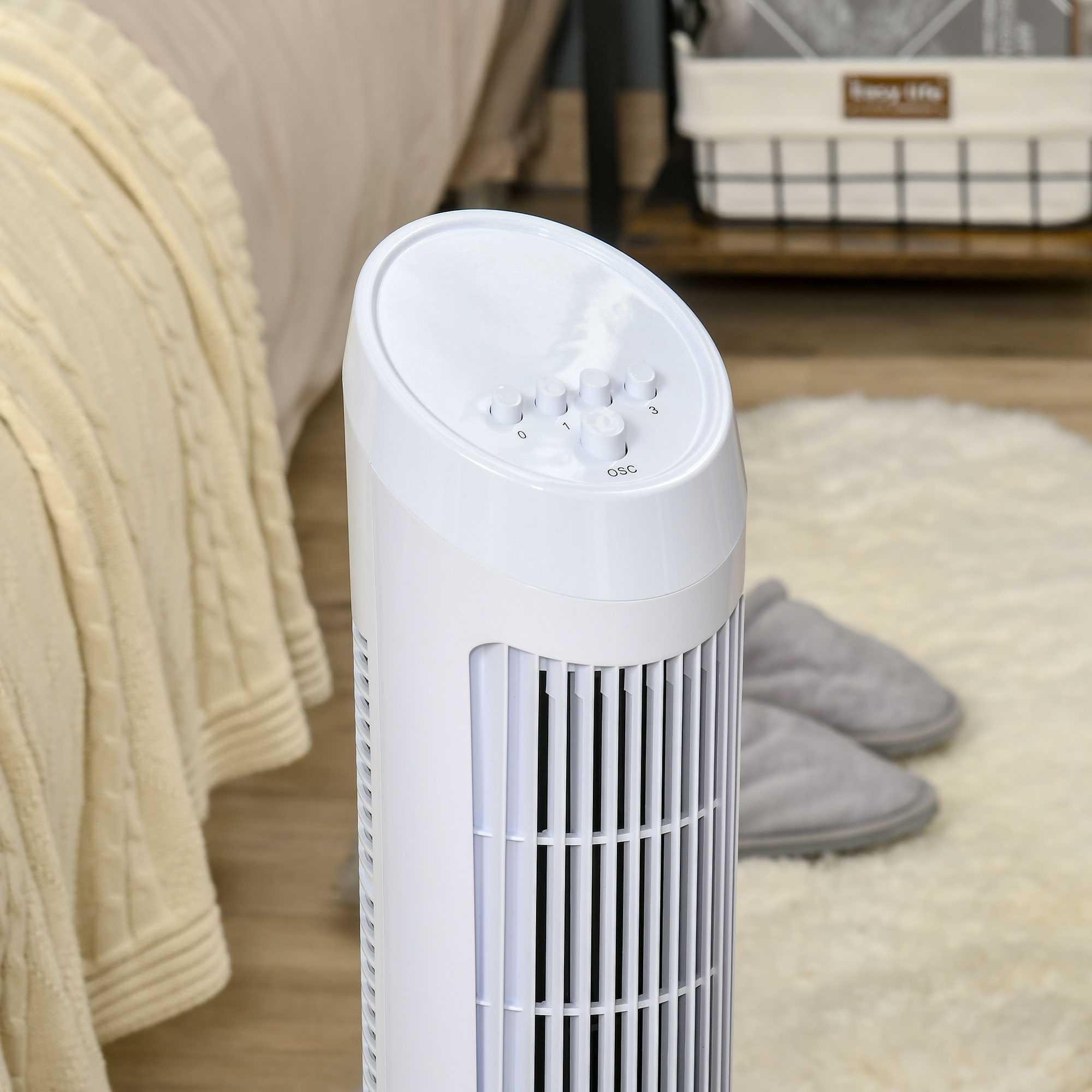 Tower Fan For Bedroom Cooling, 30 Inch Electric 70 Oscillating Fan With 3 Speed Settings, Standing Floor Fan For Home Office Indoor, White This Product Is Prohibited From Sale On Amazon.