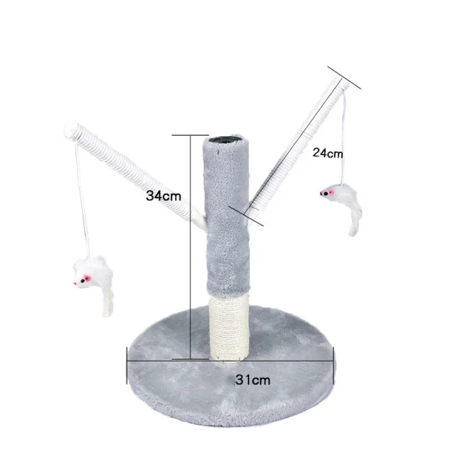 Cat Climbing Frame Litter Tree Integrated Grab 2Funny Cat Post Grey - Shop at LoveMi
