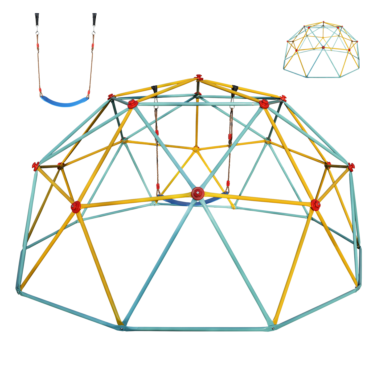 10 Foot Climbing Dome Children's Jungle Gym Suitable For Park Dome Mountaineers And Swing Playground Equipment, Blue