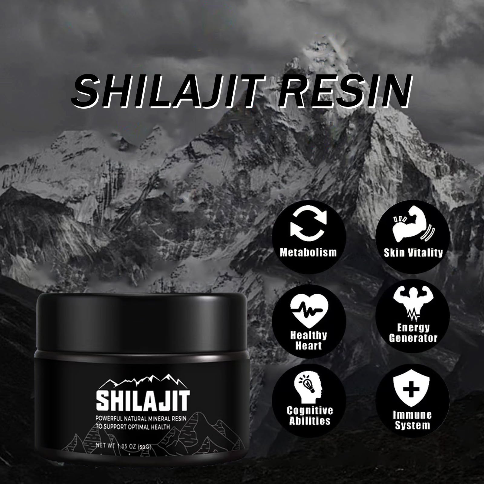 Shilajit Pure Himalayan 50 Grams Natural Organic Shilajit Resin Golden Grade Shilajit Supplement for Men and Women with 80 Trace Minerals and Fulvic Acid for Energy Immune Support