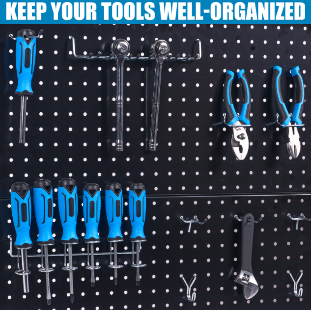 278-Piece Pegboard Organizer Kit, Wall-Mounted Tool Storage Kit, Ideal For Workshops, Garages, Warehouses, And More