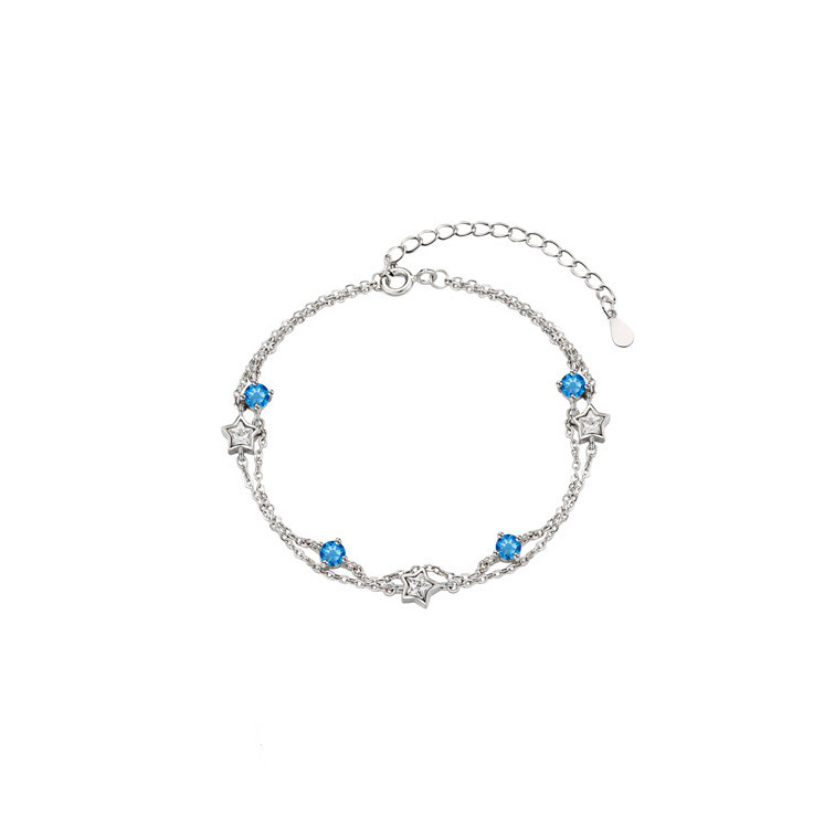 Double Layer Star Bracelet Female S925 Sterling Silver