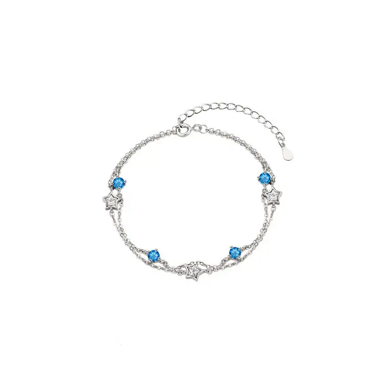 Double Layer Star Bracelet Female S925 Sterling Silver