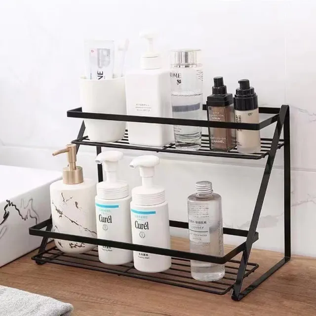 Kitchen Home Storage Multi functional Finishing Trapezoid Shelf Black - Shop at LoveMi