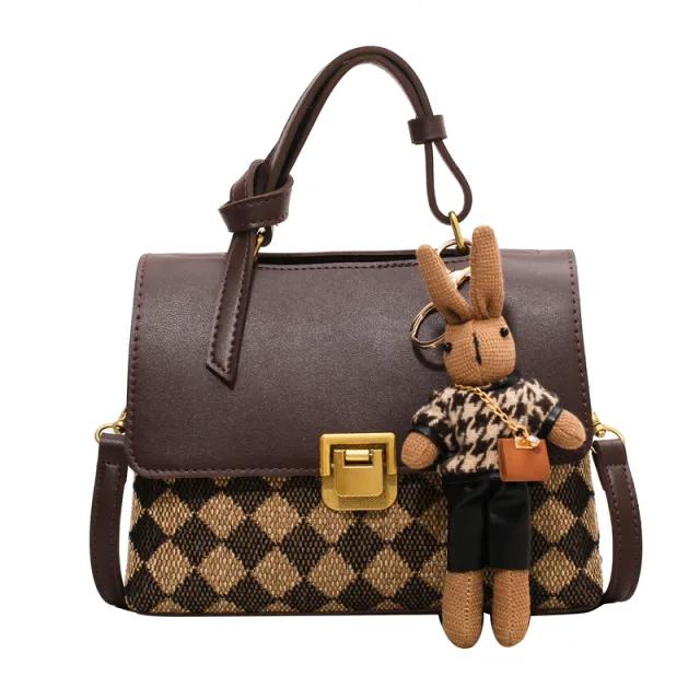 Black And White Contrast Color Trend Korean Female Bag White - Shop at LoveMi