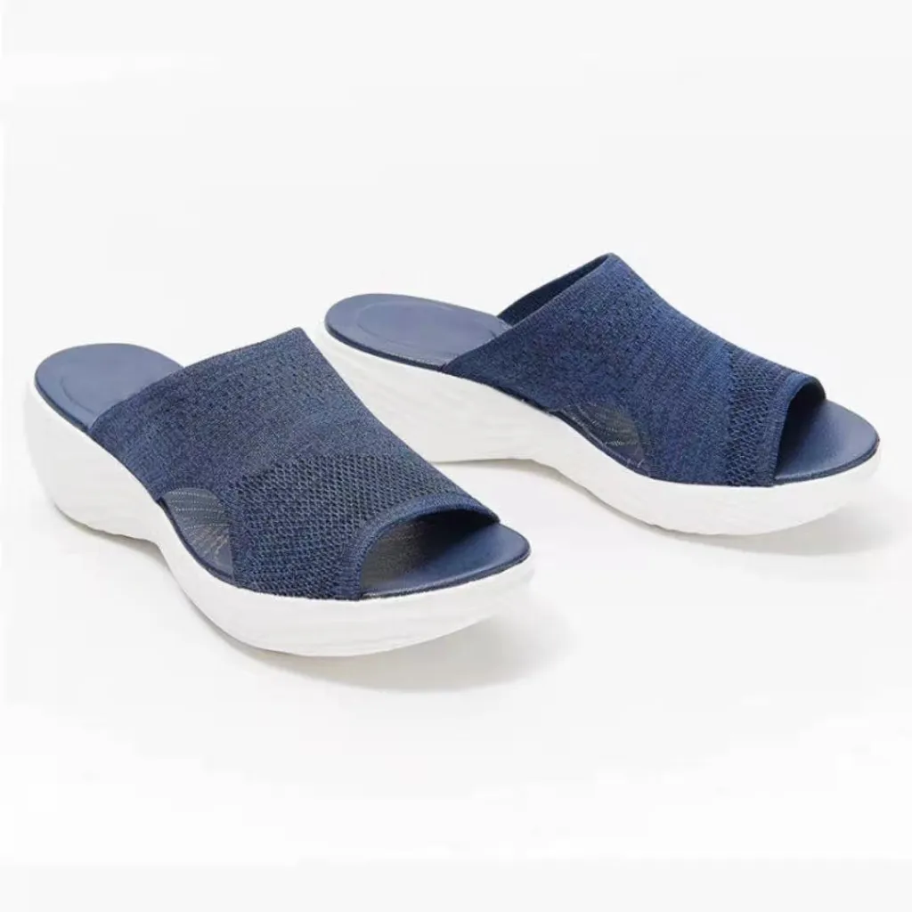 Flying Woven Lightweight Mesh Outer Wear Beach Sandals - Blue
