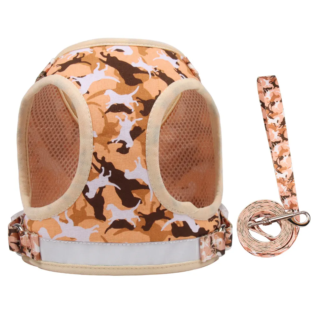 Reflective and Breathable Cat Harness Printed Dog Leash
