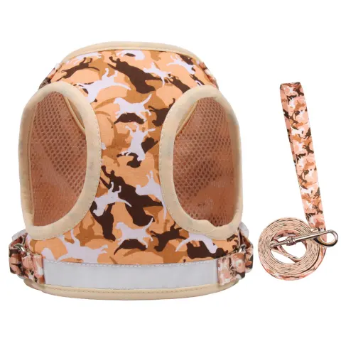 Reflective and Breathable Cat Harness Printed Dog Leash