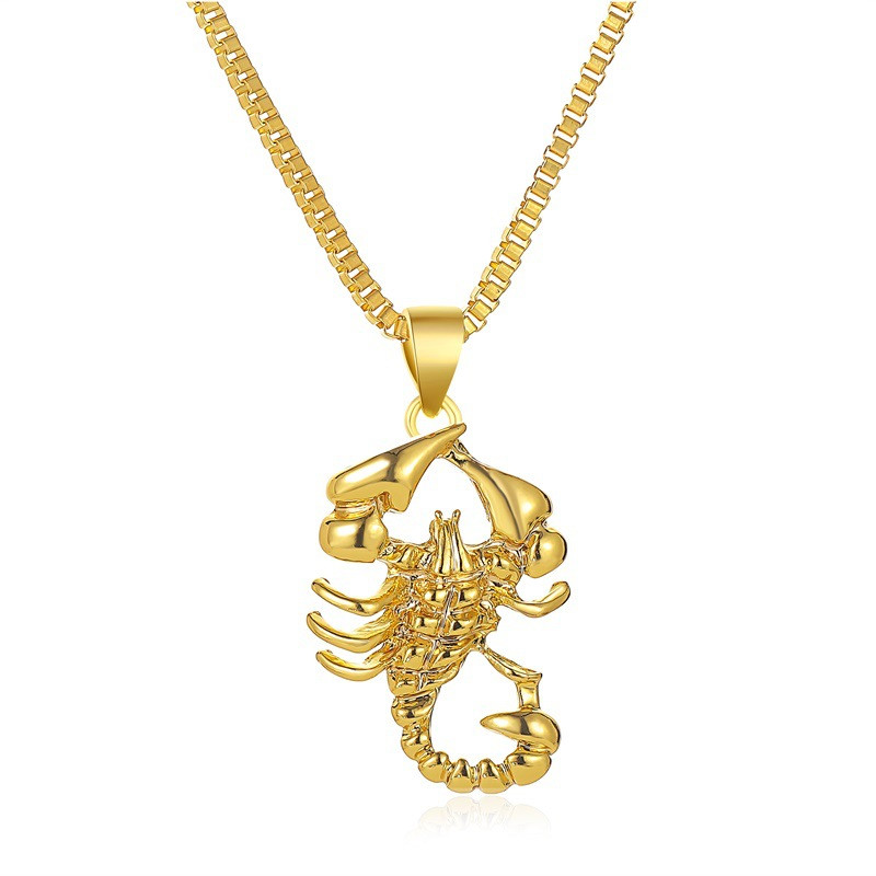Gold Scorpion Necklace Personality Metal Hollow Sweater Chain