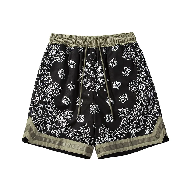 Splicing Hanging Crotch Military Cloth Hip-hop Men's Shorts