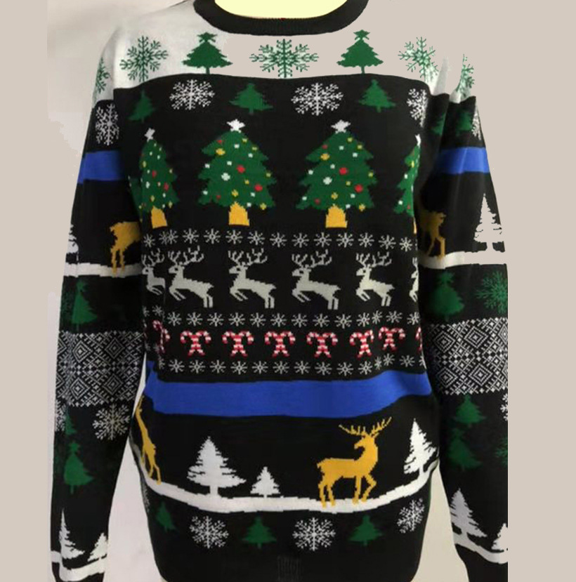 Round Neck Loose Knitted Sweater European And American Red Jacquard Wool