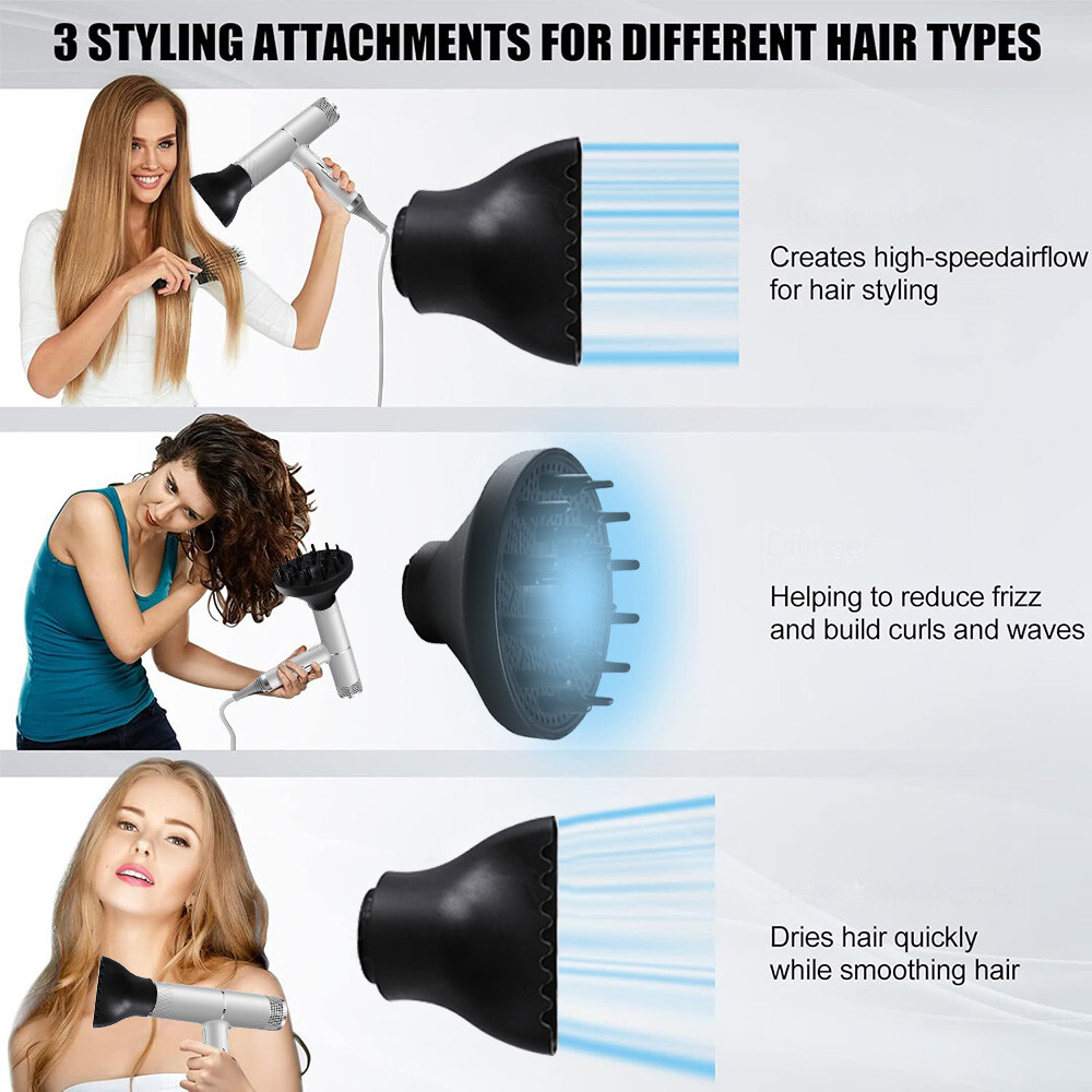 3in1 Style Hair Dryer Nozzle Concentrator Blower Pro Salon Heat UK — image 6