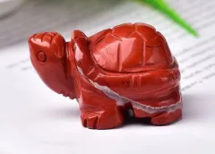 1.5 Inch Natural Crystal Tortoise Carving Ornament - Red Jasper - View 1