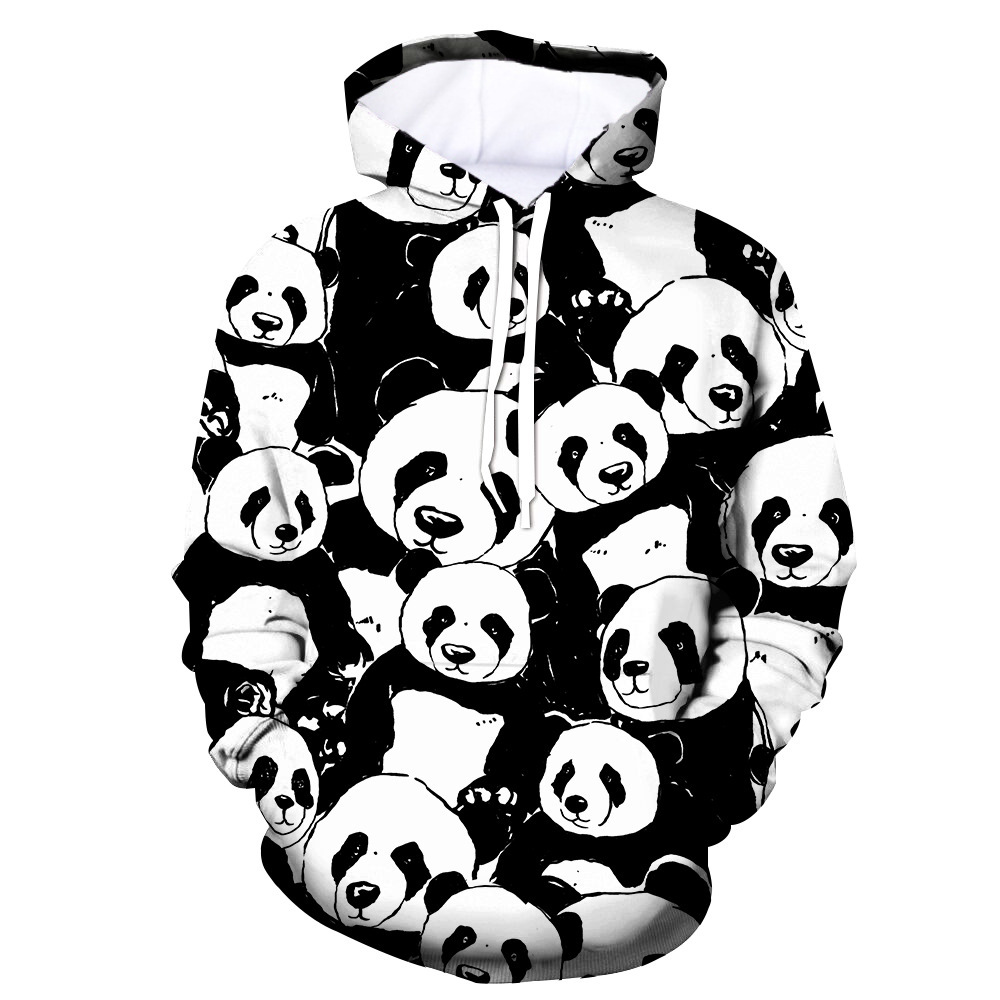 Title 3, Panda 3D-Digitaldruck-Pullover-Hoodie