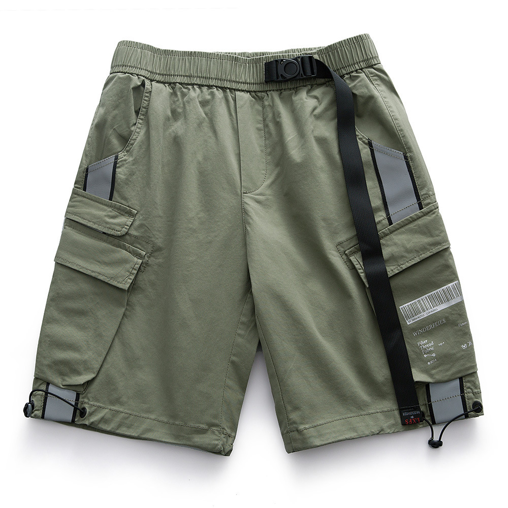 Men's Cropped Pants Youth Fashion Shorts Striped Trend