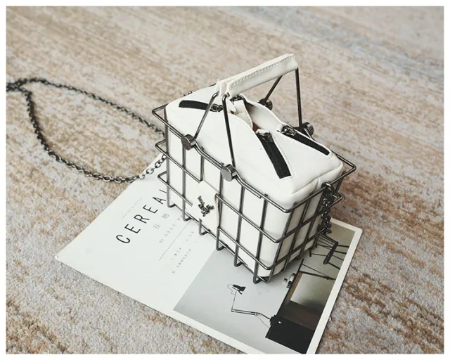 Metal Three dimensional Stereotyped One shoulder Messenger Handbag White - Shop at LoveMi
