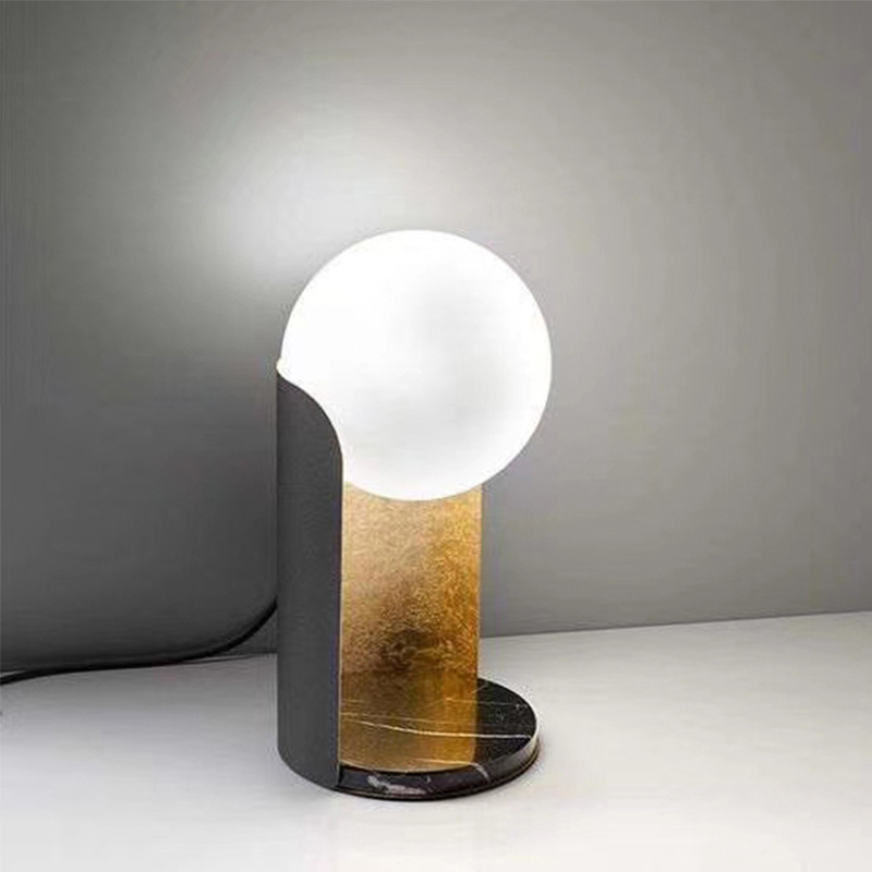 Marble Table Lamp Glass Ball Bedroom Bedside — foto 3