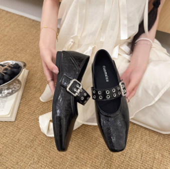 Square Toe Mary Jane Flats, picture 2 of 3