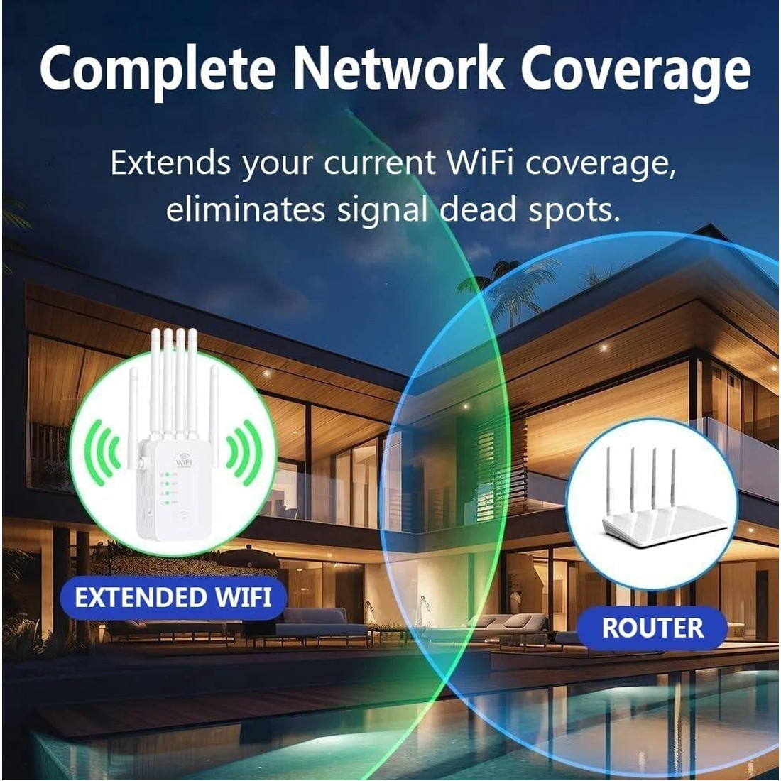 Dual-band Signal Booster Amplifier 1200M Gigabit Wireless Repeater