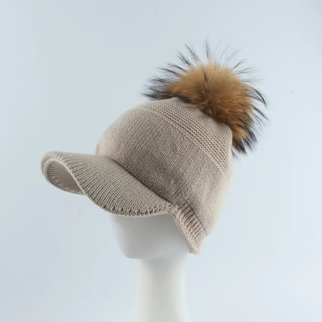 Autumn And Winter Plush Curved Brim Women's Beige - Shop at LoveMi