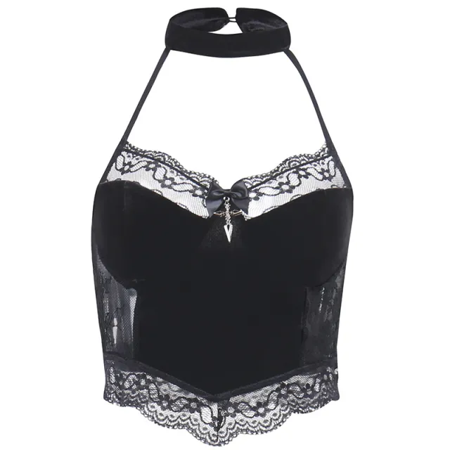 Deep V Beautiful Back Hanging Neck Small Sling Women Black - Shop at LoveMi
