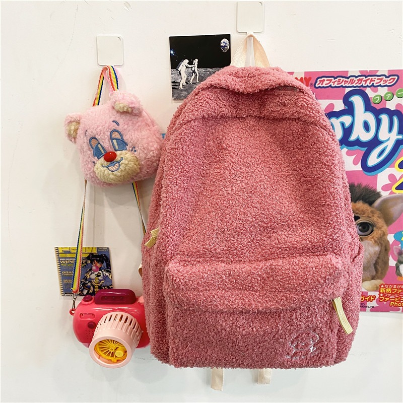 Title 2, Large-capacity Backpack Western Style Plush Tra...