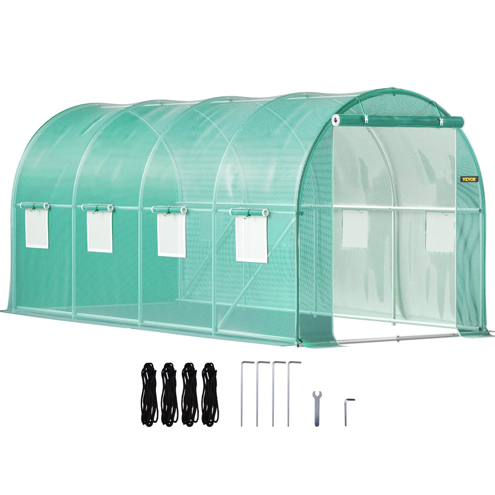 VEVOR Walk-in Tunnel Greenhouse, 15 X 7 X 7 Ft Portable Plant Hot House W Galvan