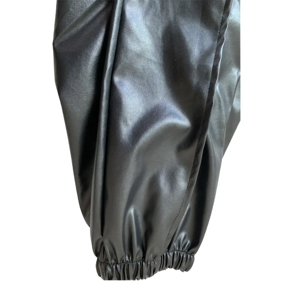 Solid Sexy PU Leather Casual Pants
