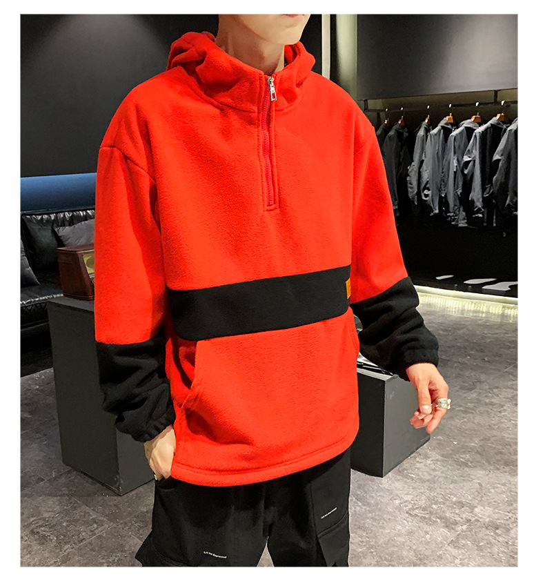 Men's Hooded Winter Double-faced Fleece Trendy Sweater