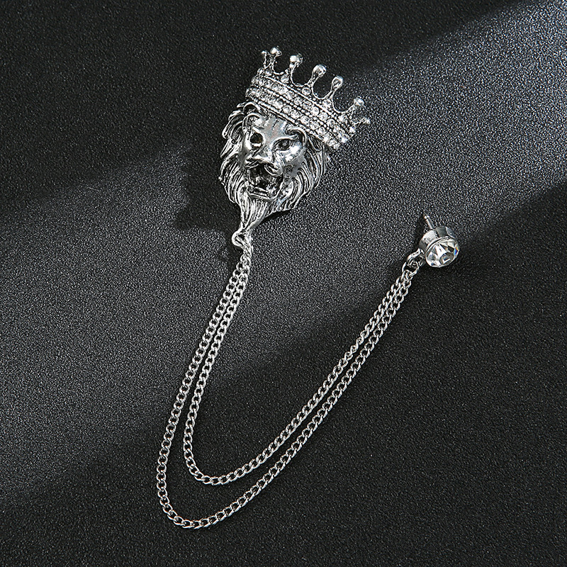 Crown Leopard Antique Silve