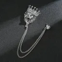 Crown Leopard Antique Silve