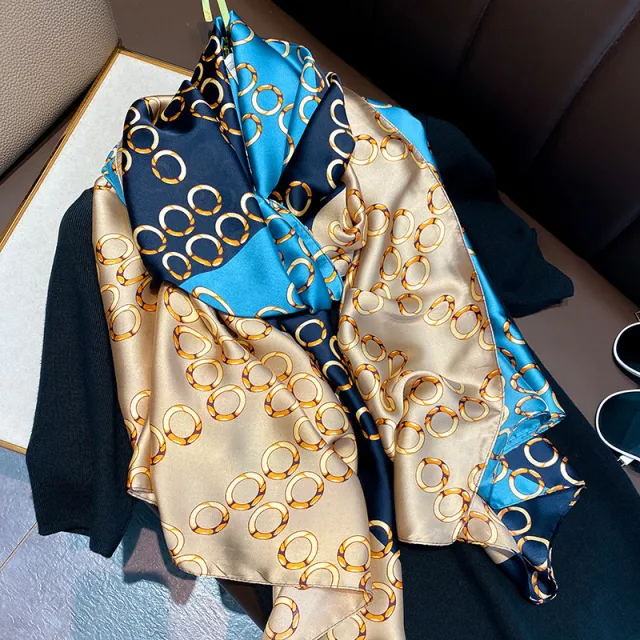 Korean Version Of The Simulation Of Silk Satin Silk Scarf Female Scarf Main Picture Color2 - Shop at LoveMi