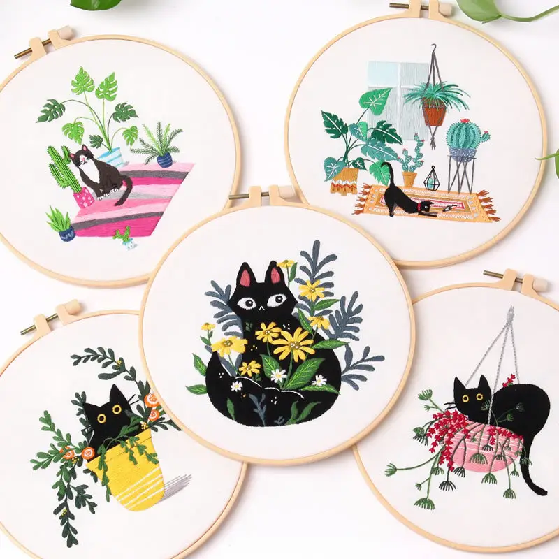 Embroidery Diy Material Bag Kit for Beginners